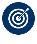 blue circle icon with target and arrow in the bullseye