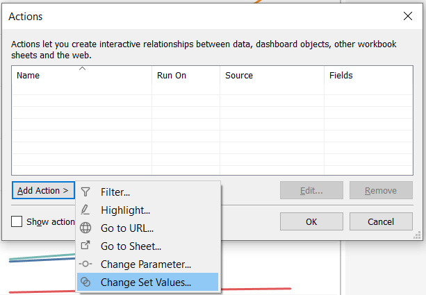 Add a Tableau dashboard action