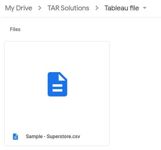 a csv file in google drive