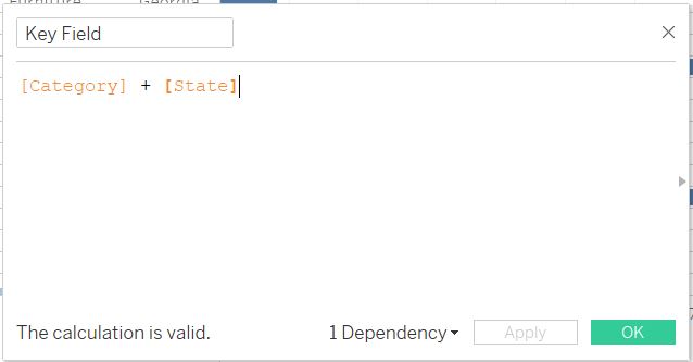 Tableau calculated field combining Category and State